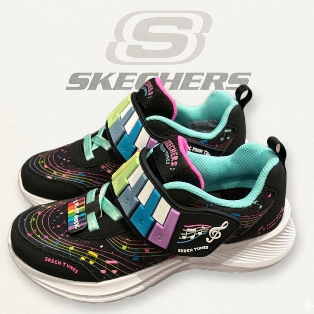 New Authentic Skechers Tunes girls designer sneakers sz 1 Display